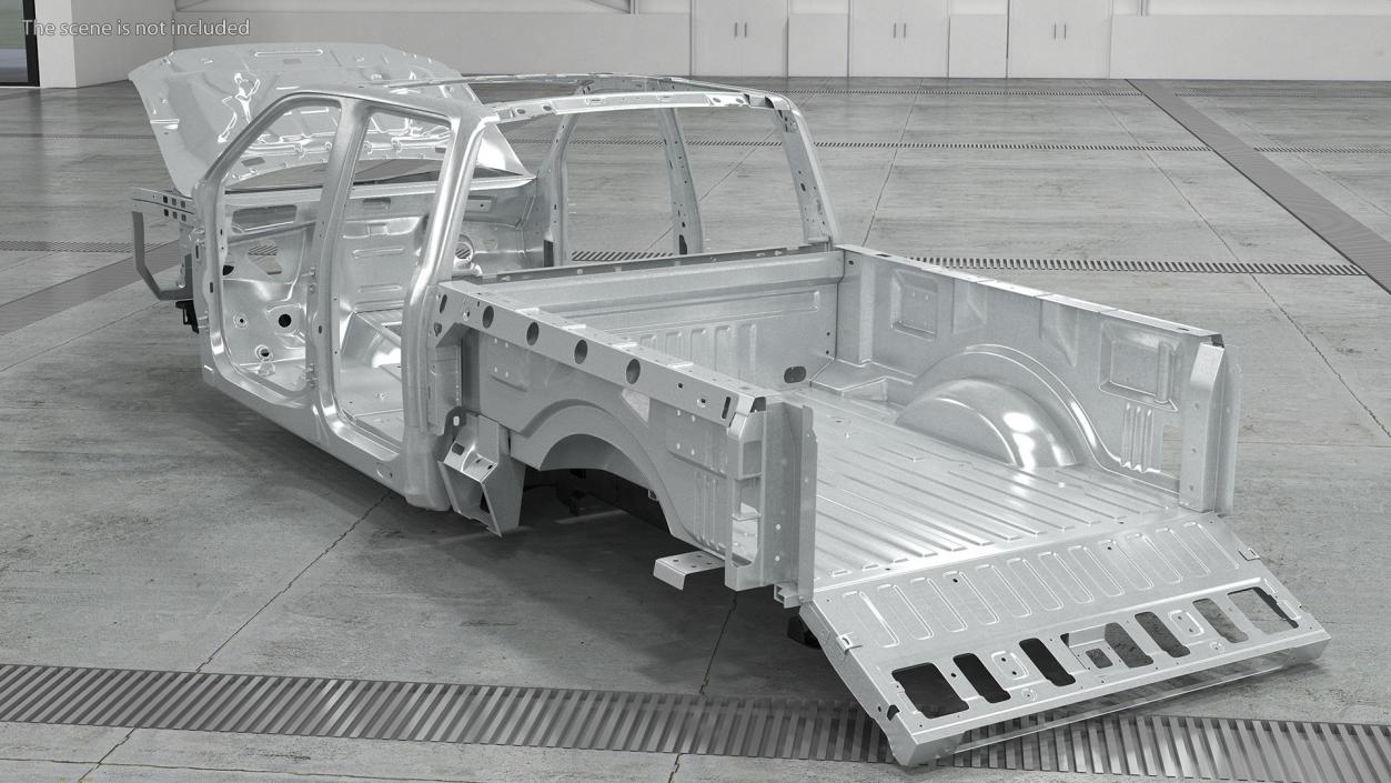 3D Pickup Truck Body Doorless