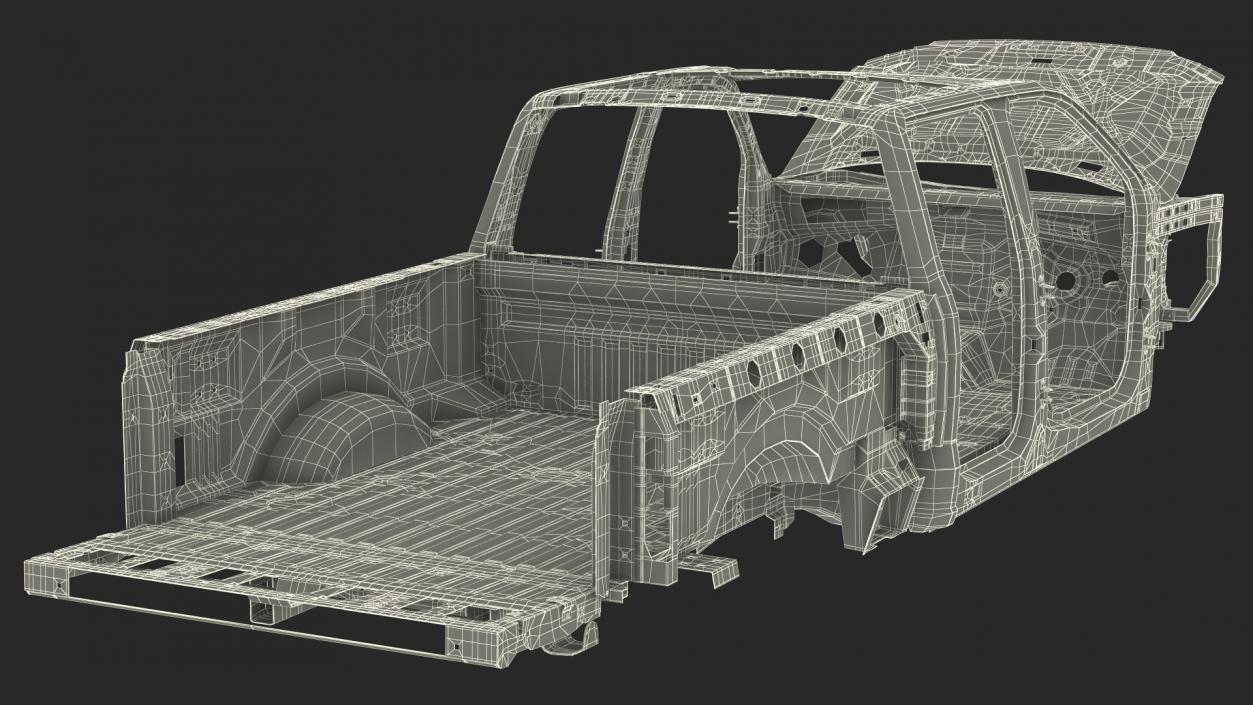 3D Pickup Truck Body Doorless