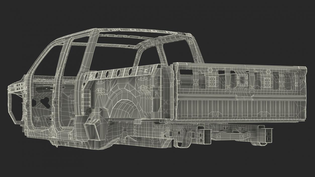 3D Pickup Truck Body Doorless