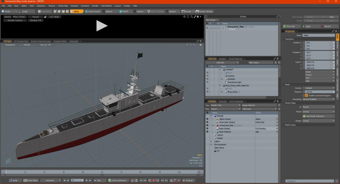 3D Unmanned Ship model