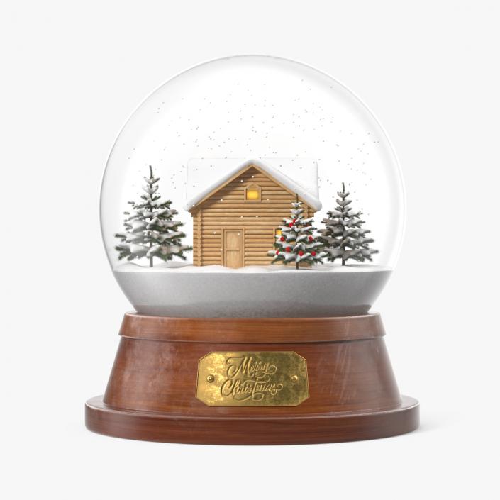 3D Christmas Snowglobe with House Snowing model