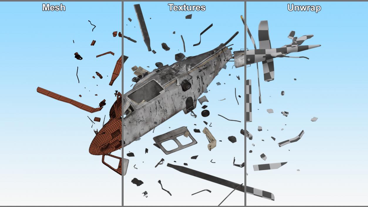 Agusta AW109S Wreck 3D model