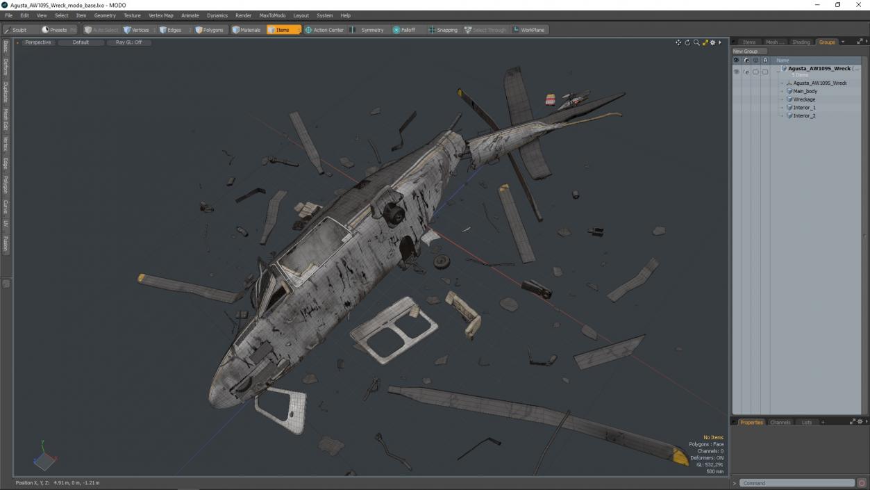 Agusta AW109S Wreck 3D model