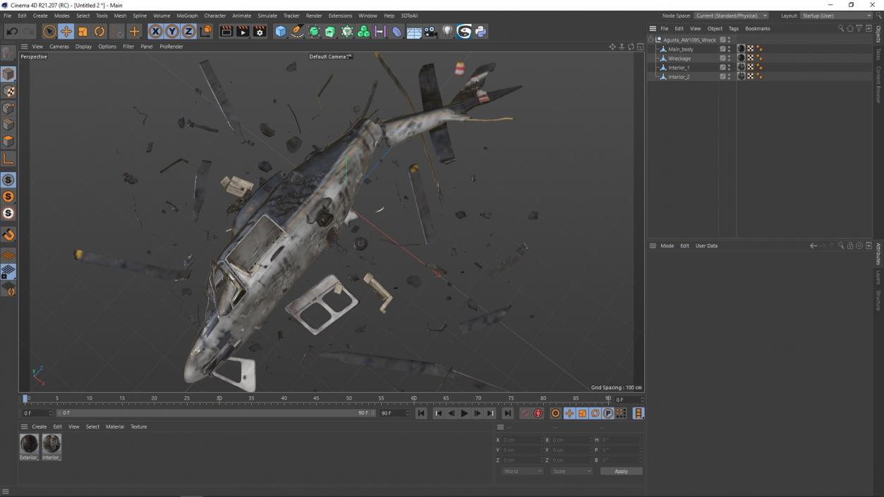 Agusta AW109S Wreck 3D model