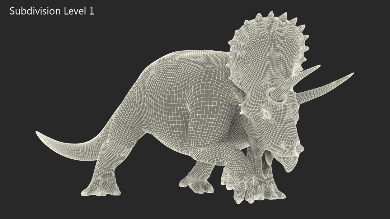 Triceratops Skeleton with Transparent Skin Rigged 3D model