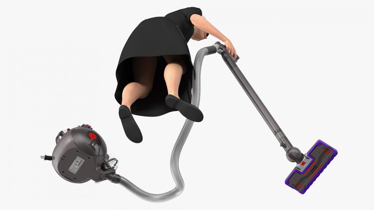 Housekeeping Maid with Dyson Big Ball Vacuum Cleaner 3D