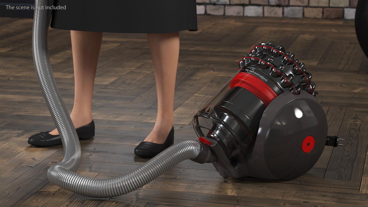 Housekeeping Maid with Dyson Big Ball Vacuum Cleaner 3D