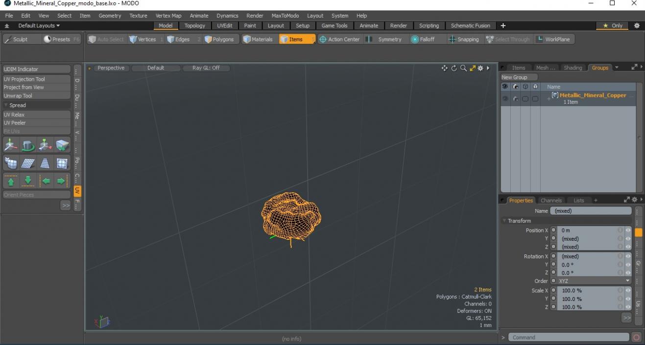 3D Metallic Mineral Copper model