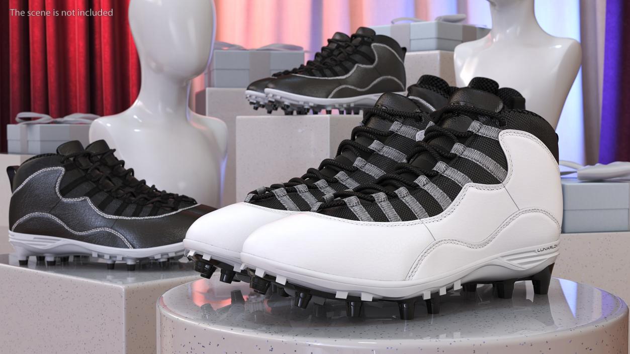 3D model Air Jordan 10 Baseball Cleats White