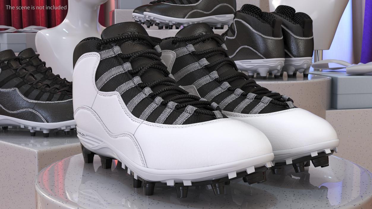 3D model Air Jordan 10 Baseball Cleats White