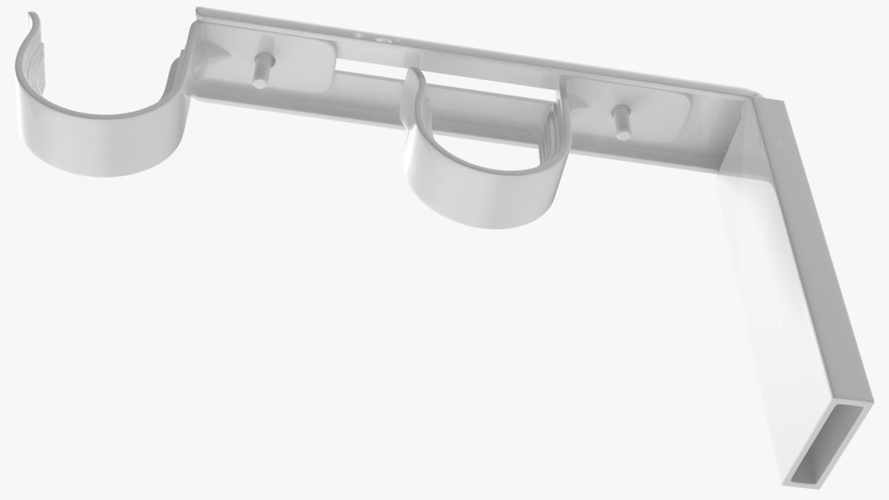 3D White Curtain Rods model