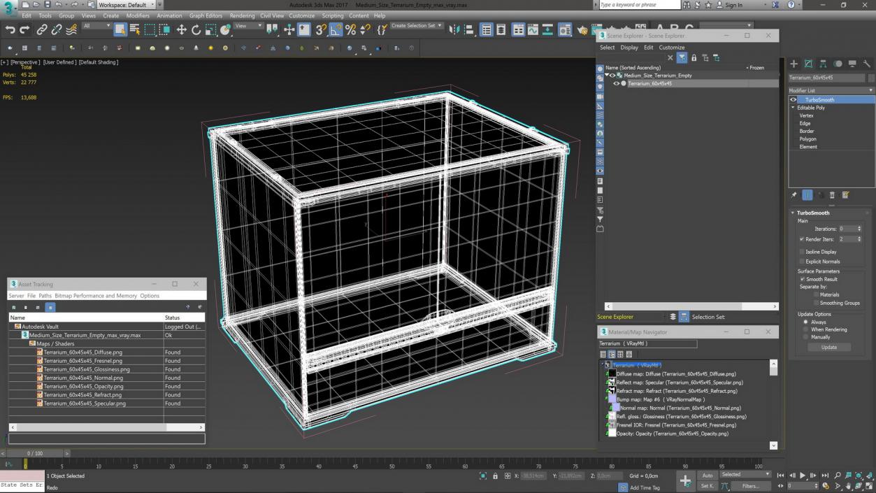 Medium Size Terrarium Empty 3D