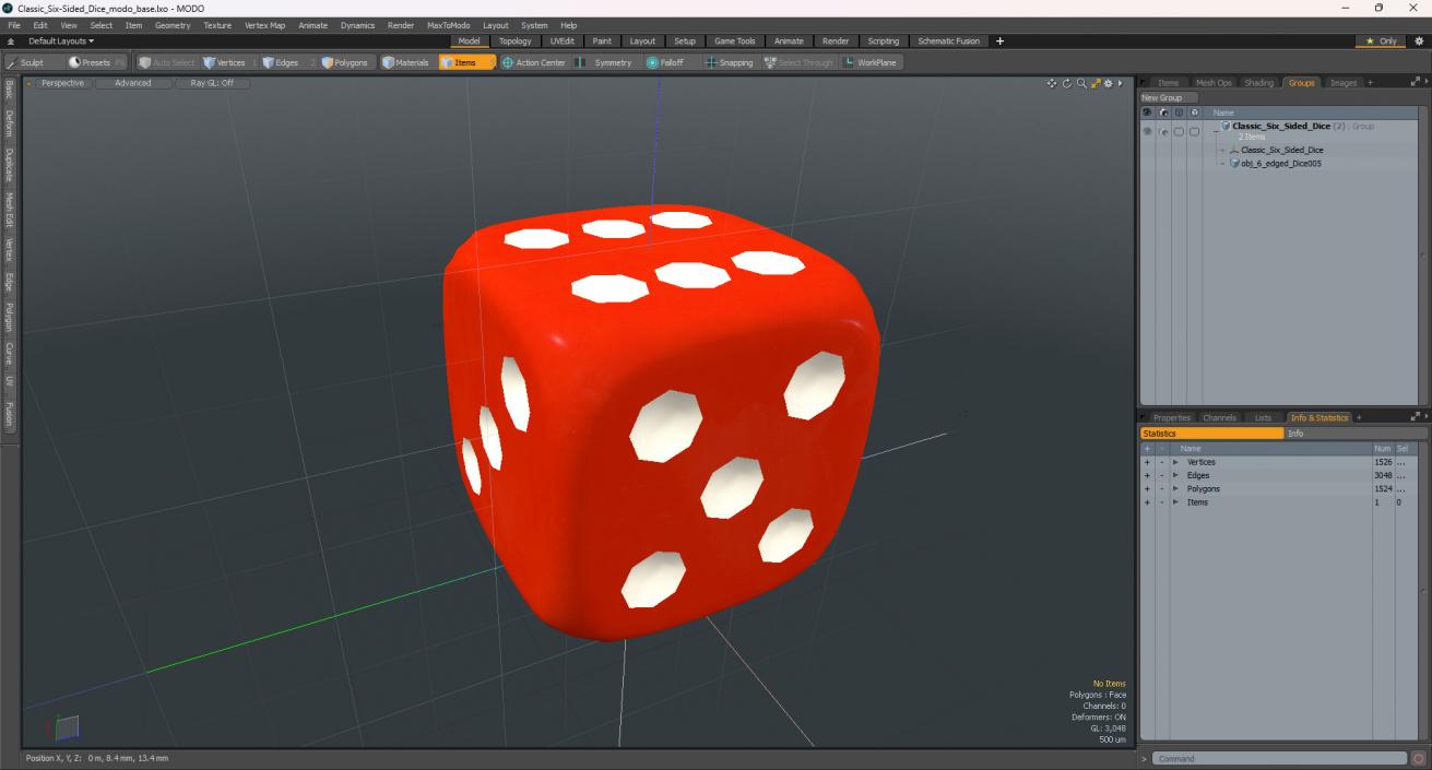 Classic Six-Sided Dice 3D