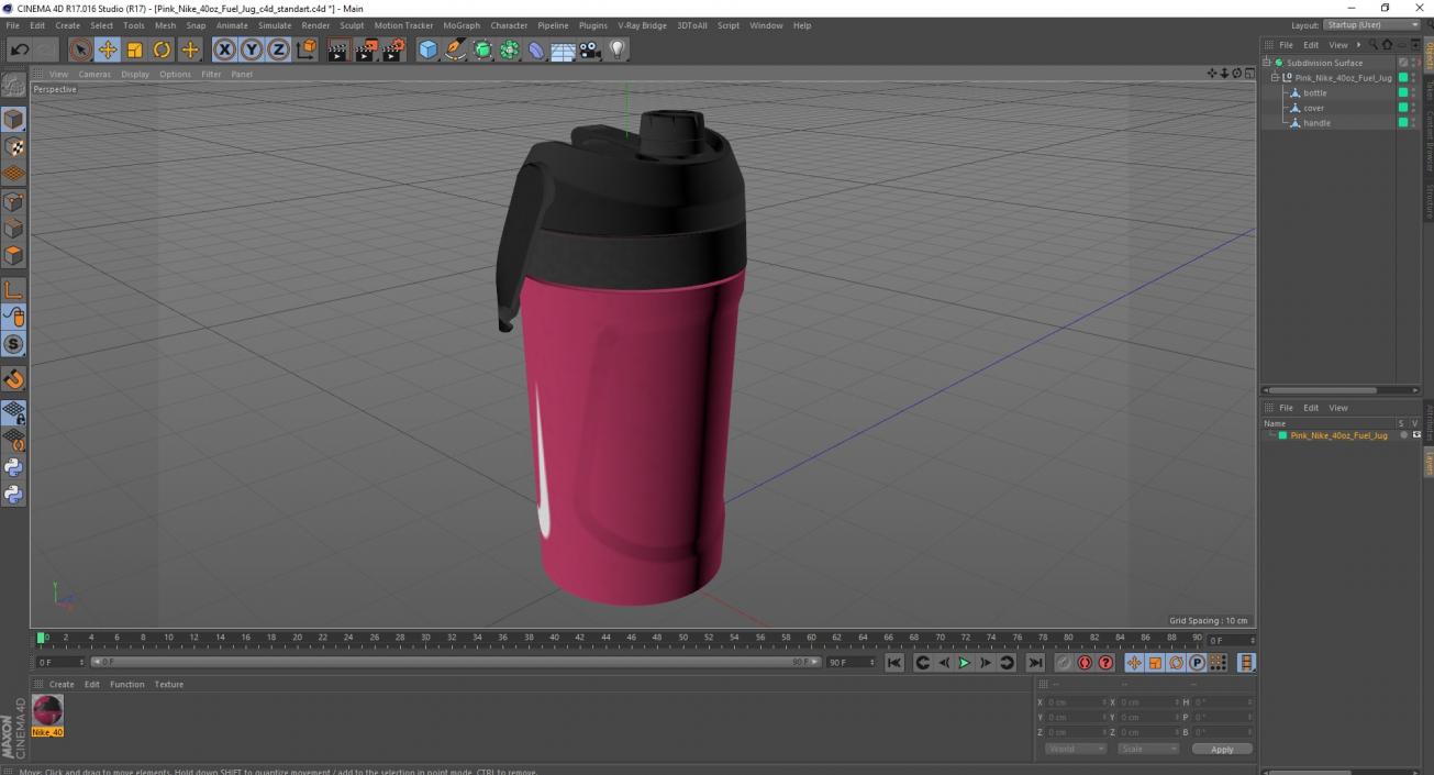 3D Pink Nike 40oz Fuel Jug model