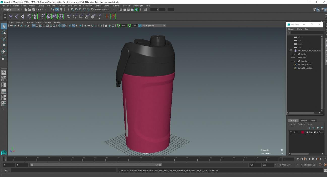 3D Pink Nike 40oz Fuel Jug model