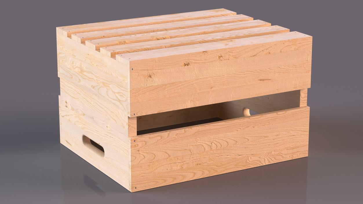 Wooden Large High Fruit Box 3D