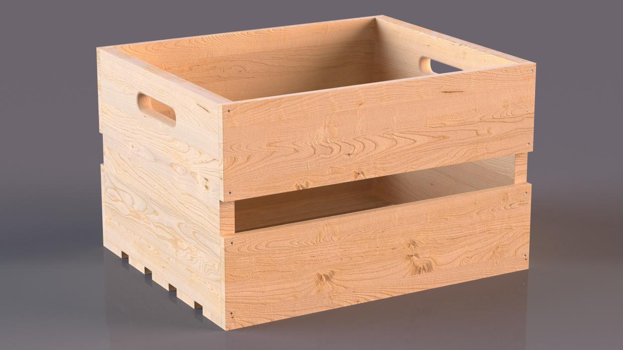 Wooden Large High Fruit Box 3D