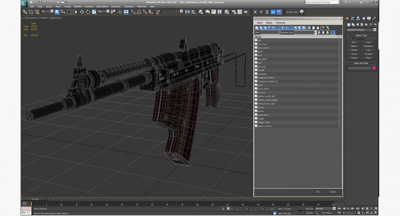 3D APS Underwater Assault Rifle model