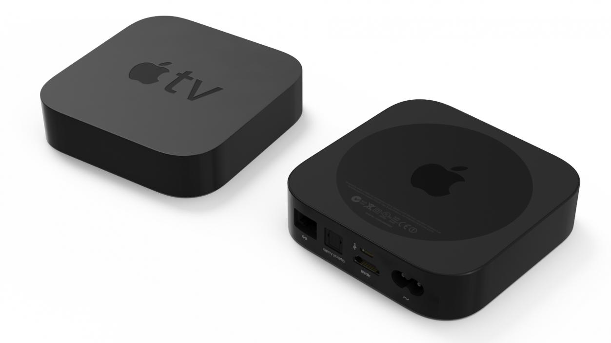 3D Apple TV with Remote Control model