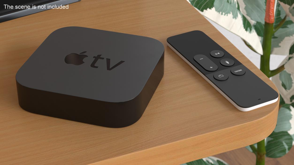 3D Apple TV with Remote Control model