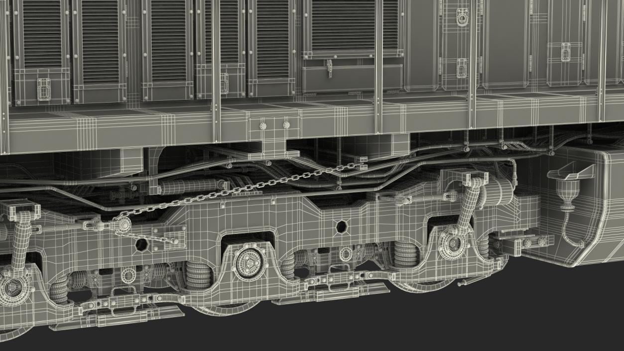 Locomotive Canadian Pacific with Stake Wagon with Logs 3D model