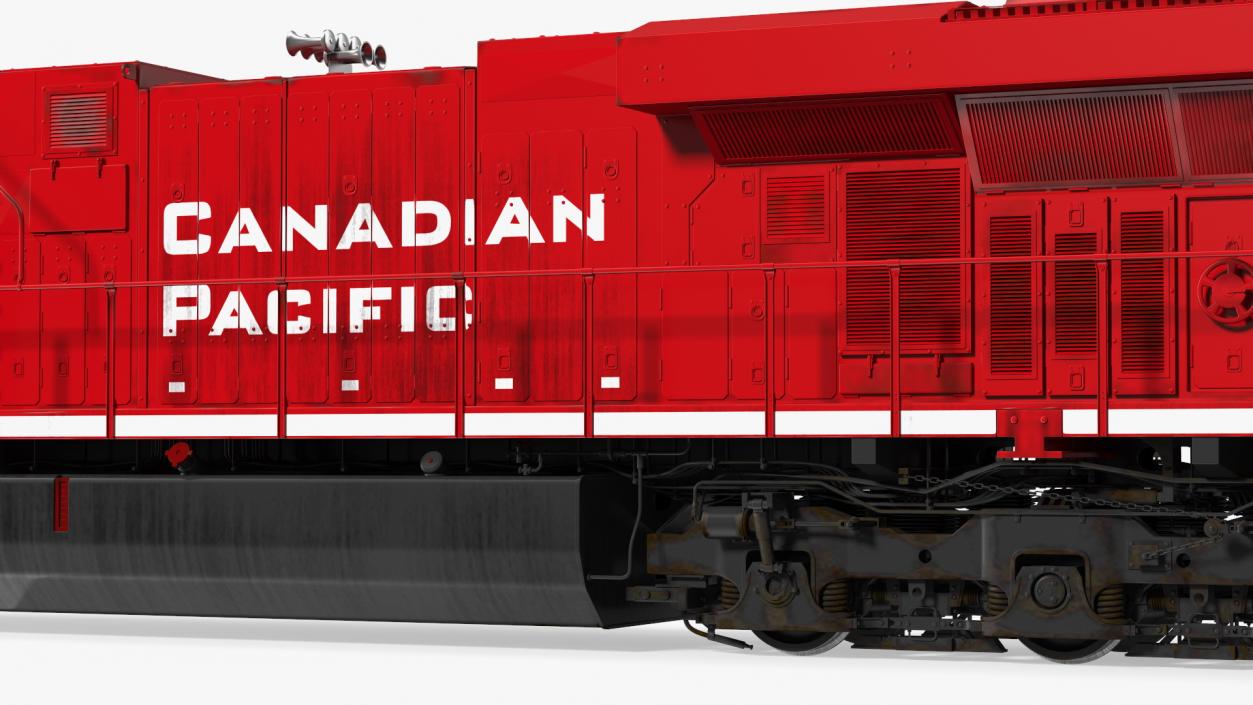 Locomotive Canadian Pacific with Stake Wagon with Logs 3D model