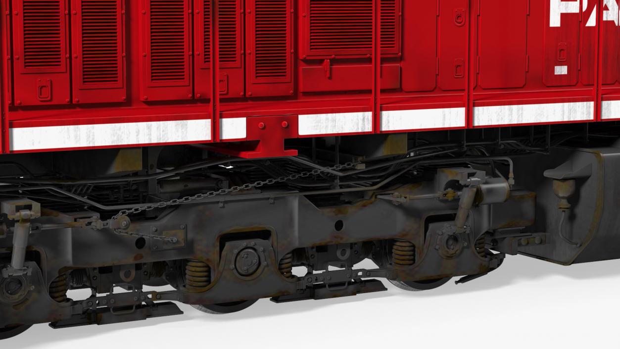 Locomotive Canadian Pacific with Stake Wagon with Logs 3D model