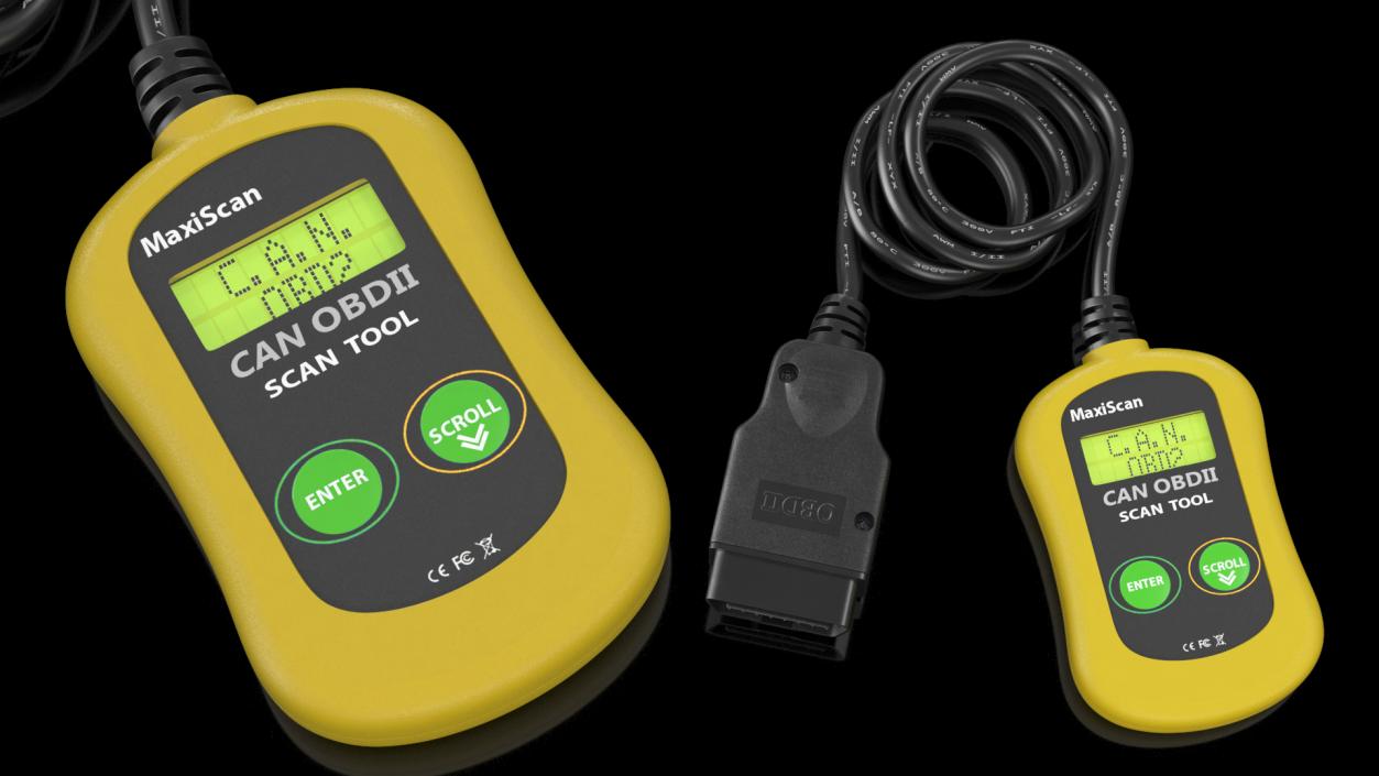 3D OBD2 Code Reader Yellow model