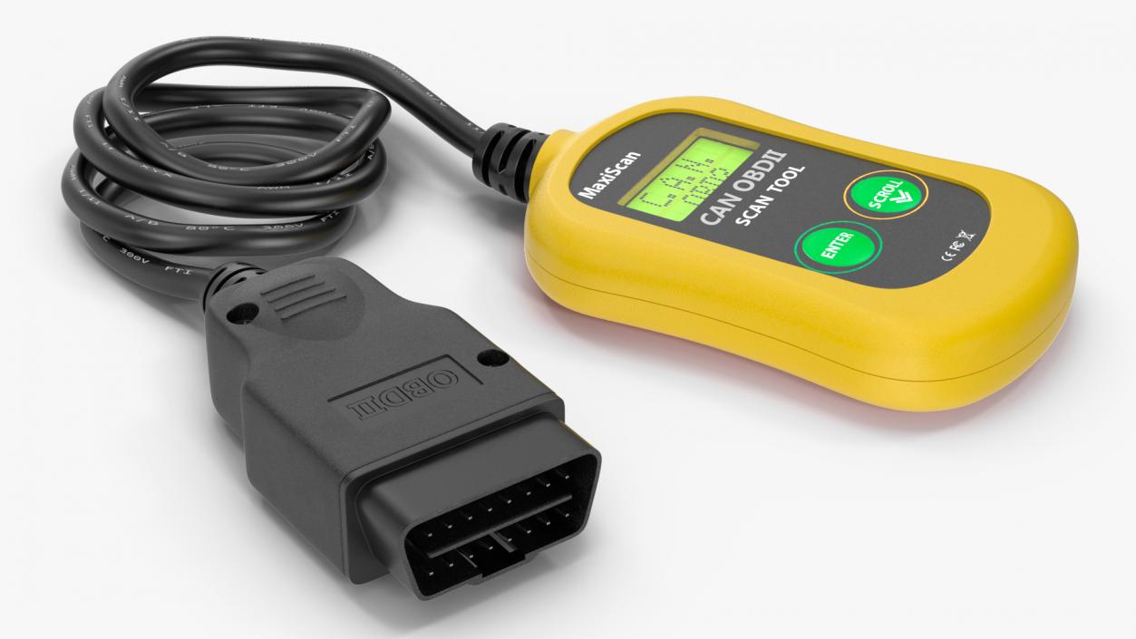 3D OBD2 Code Reader Yellow model