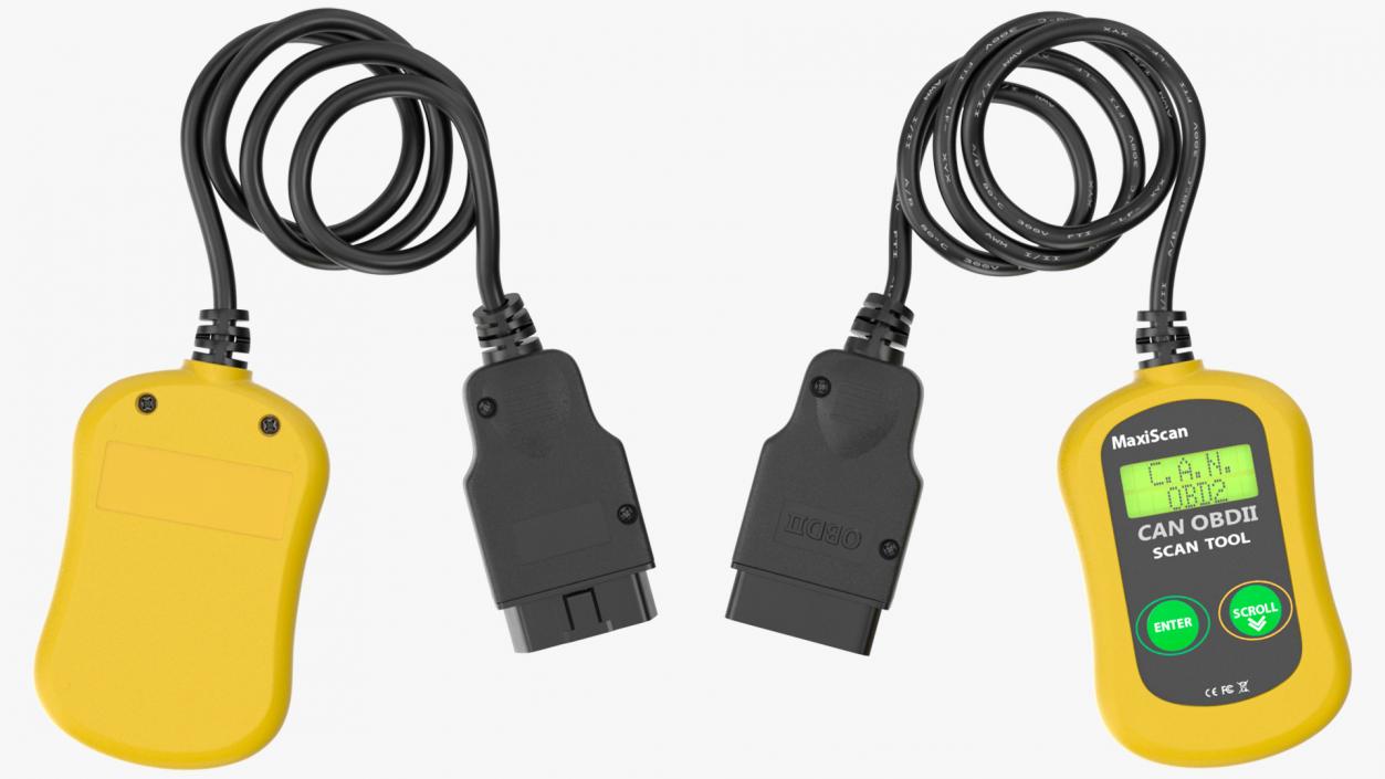 3D OBD2 Code Reader Yellow model