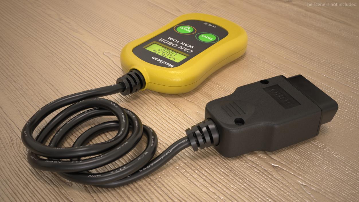 3D OBD2 Code Reader Yellow model