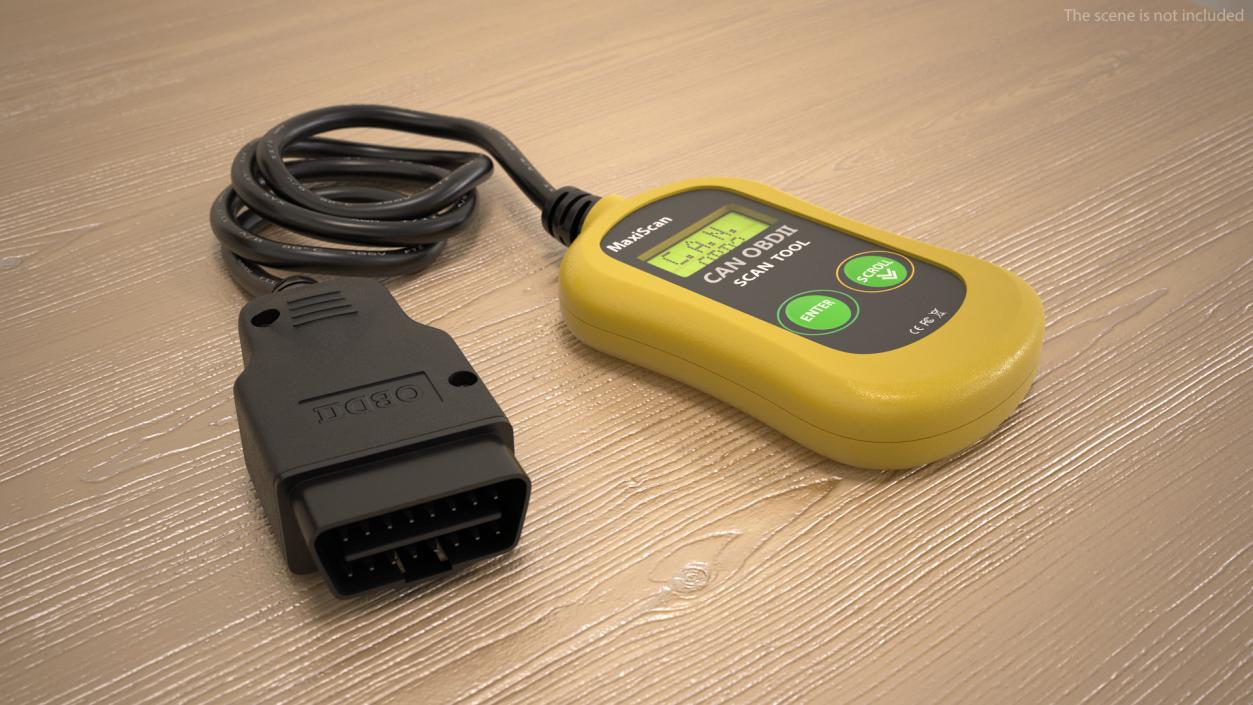 3D OBD2 Code Reader Yellow model