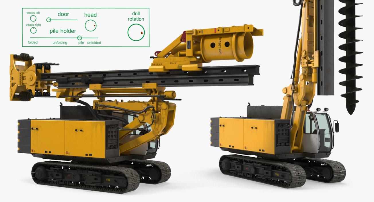 3D Construction Vehicles Rigged Big 3D Models Collection model