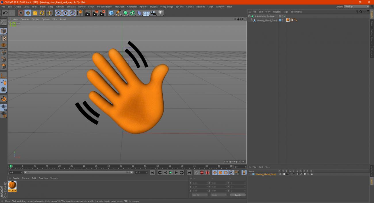 Waving Hand Emoji 3D