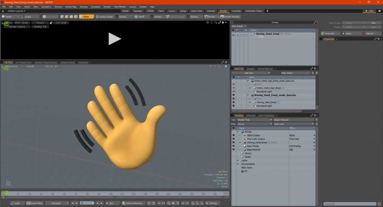 Waving Hand Emoji 3D