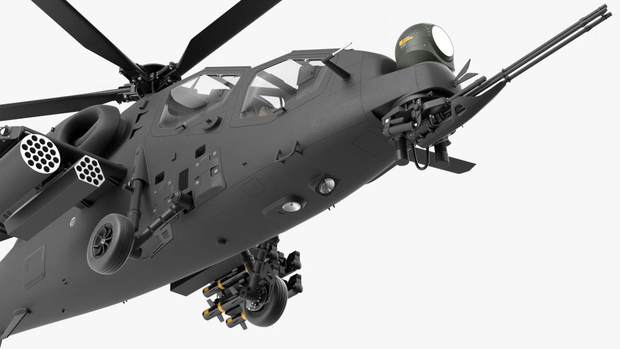 3D T129 ATAK Black Helicopter Rigged model