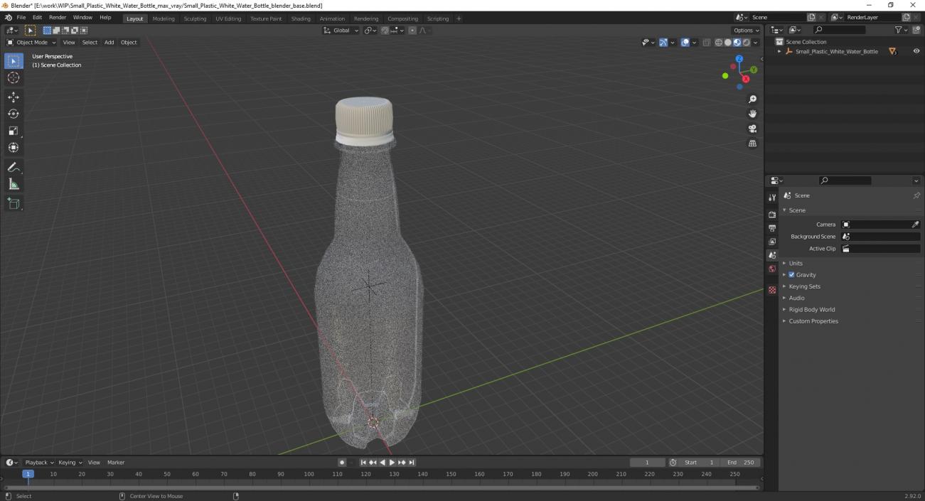 Small Plastic White Water Bottle 3D