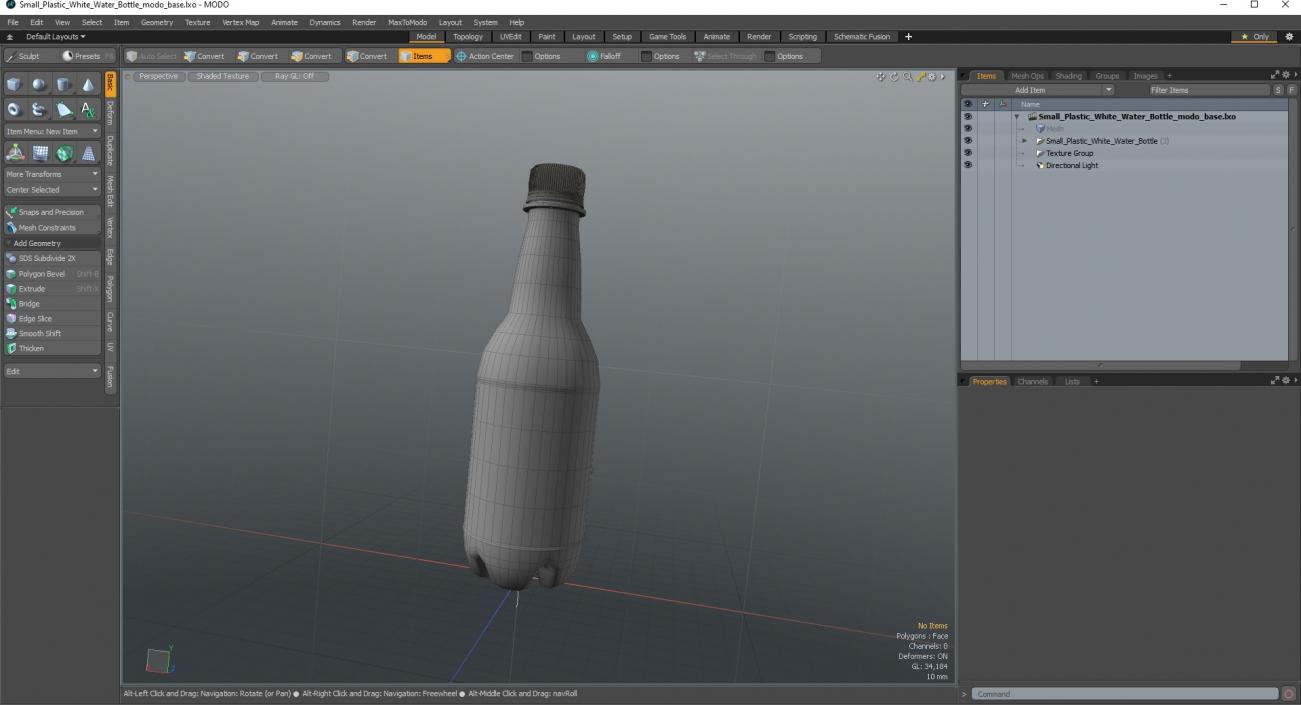 Small Plastic White Water Bottle 3D