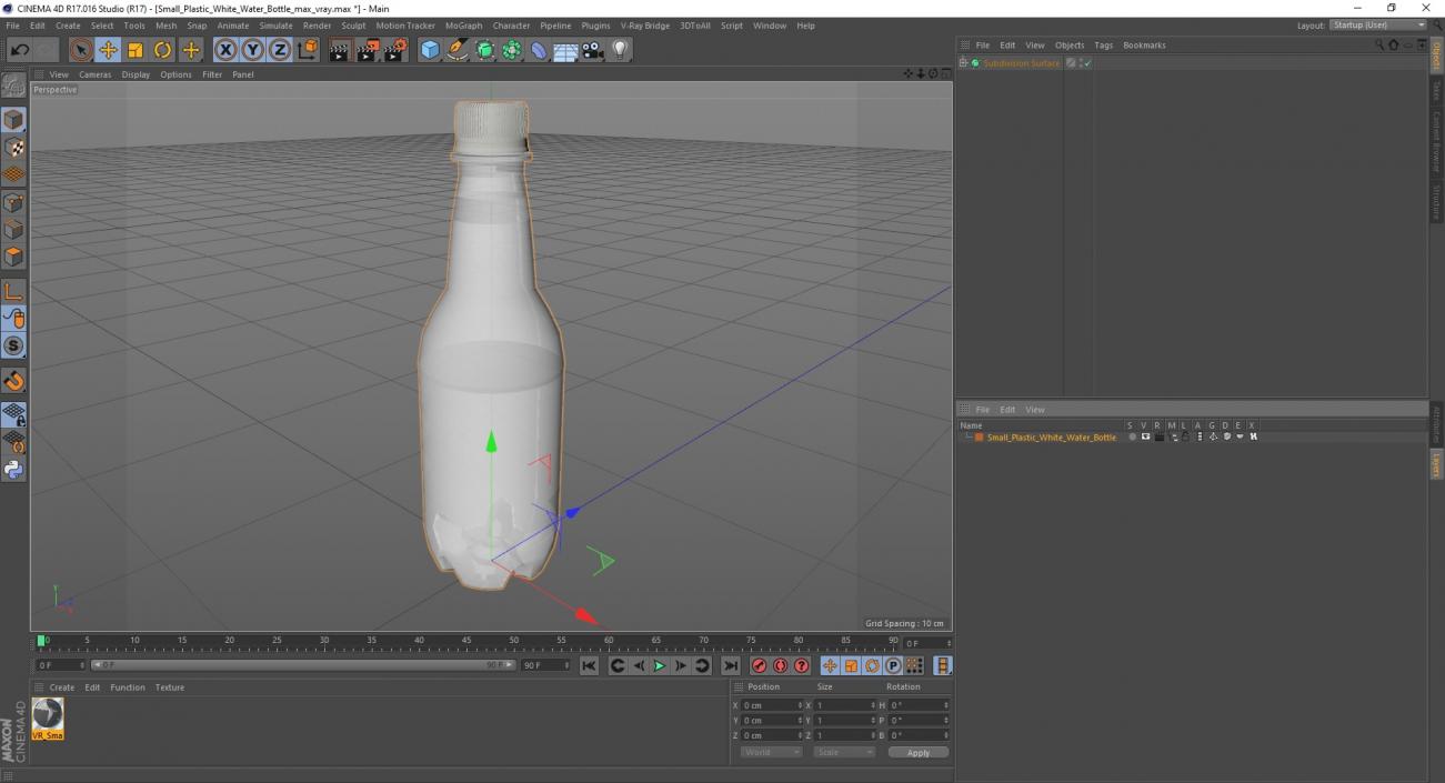 Small Plastic White Water Bottle 3D