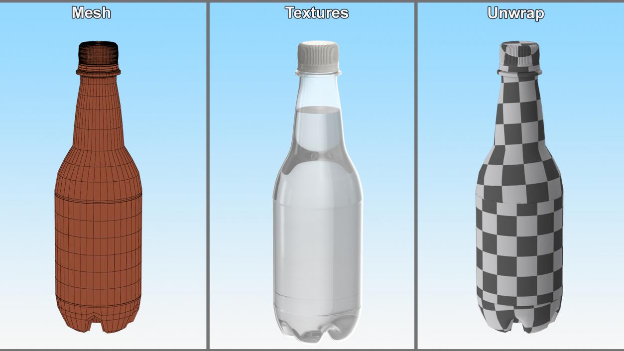 Small Plastic White Water Bottle 3D