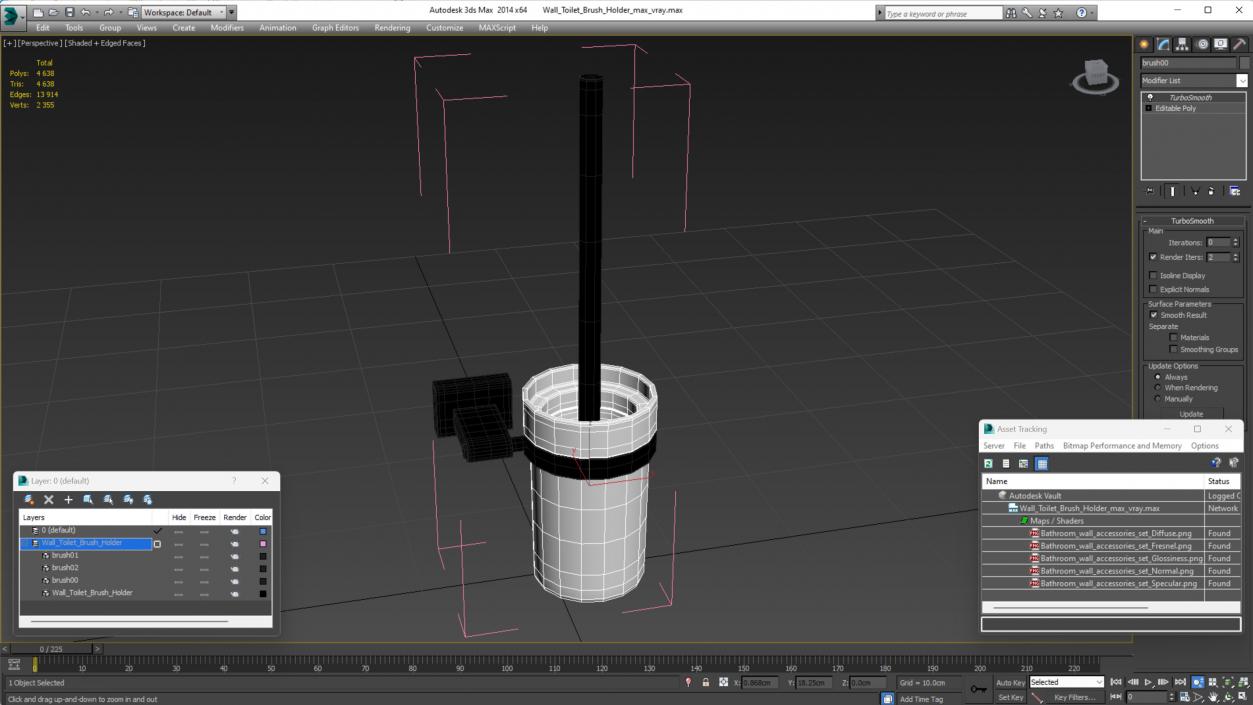 Wall Toilet Brush Holder 3D model