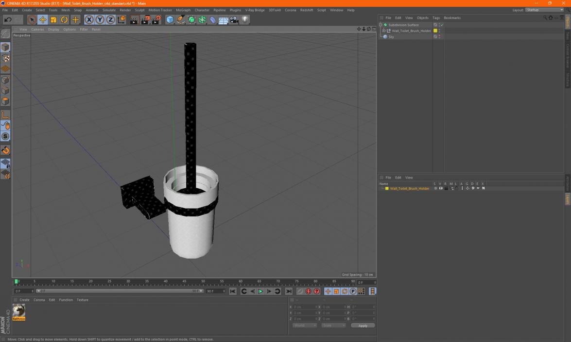 Wall Toilet Brush Holder 3D model