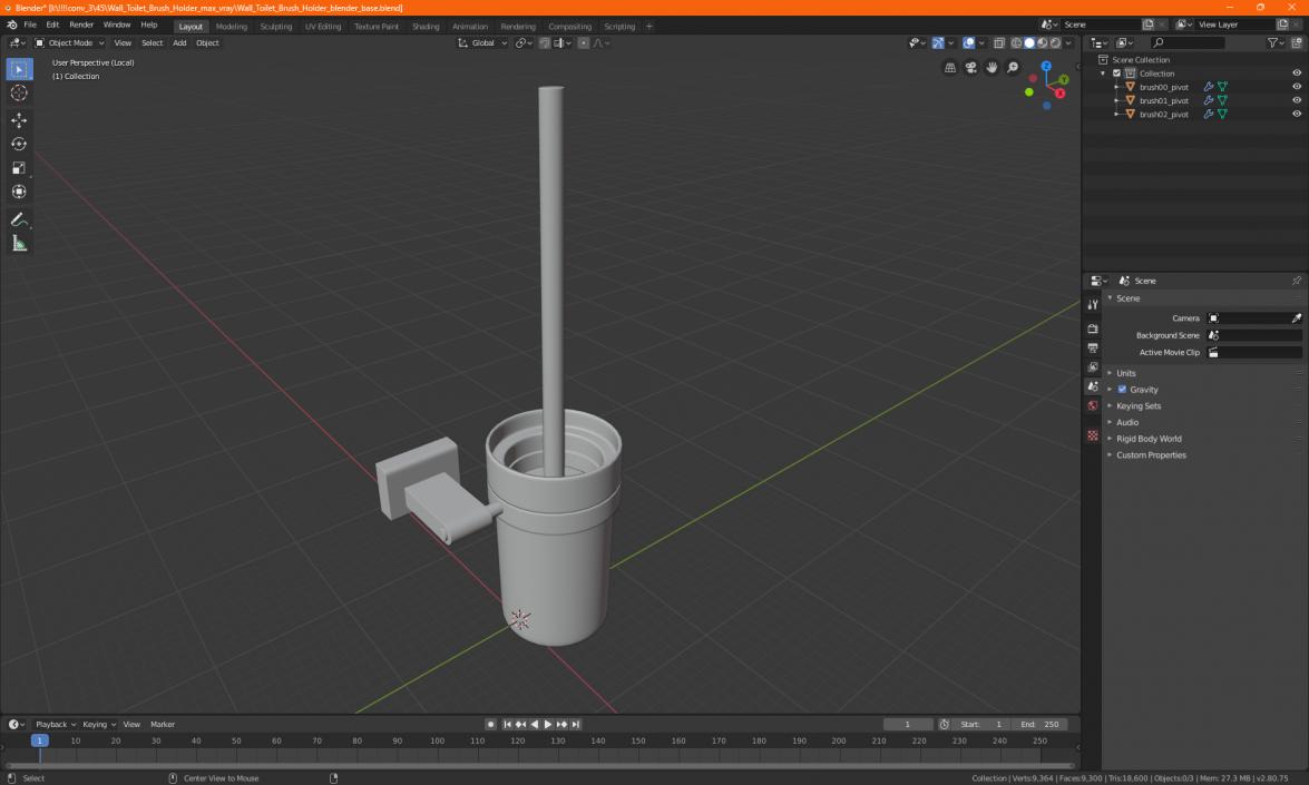 Wall Toilet Brush Holder 3D model