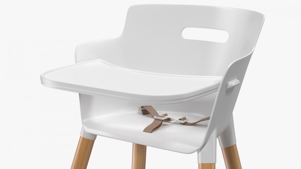 3D Wooden Adjustable Baby High Chair model