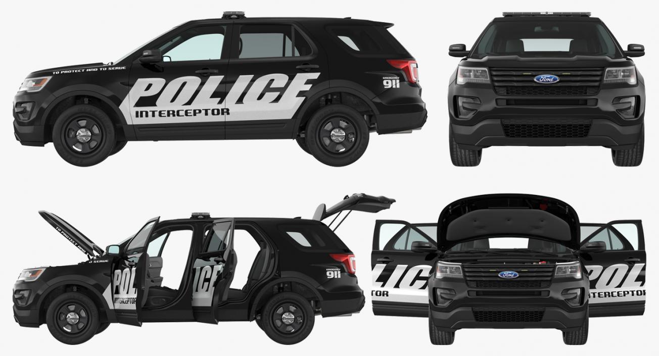 3D model Ford Police Interceptor Unit 2016 Rigged