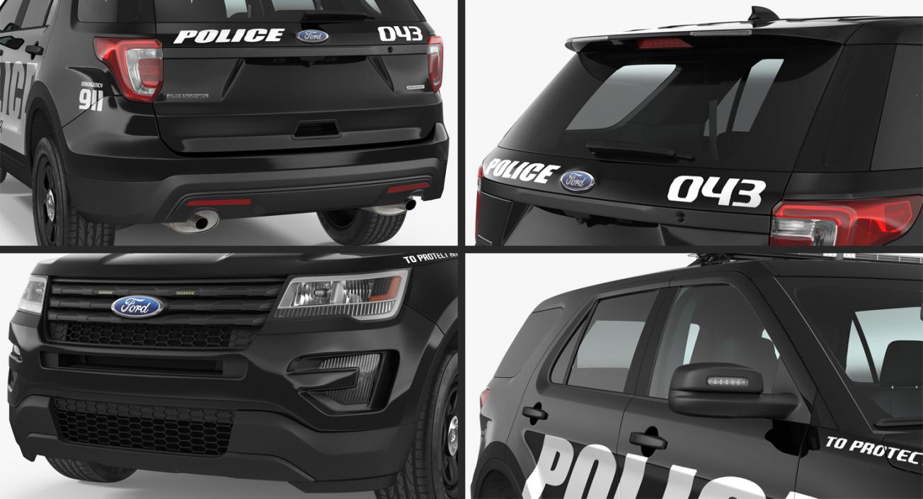 3D model Ford Police Interceptor Unit 2016 Rigged