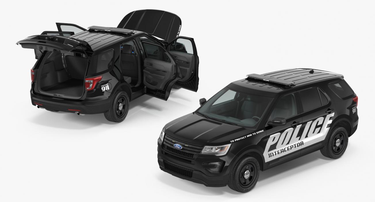 3D model Ford Police Interceptor Unit 2016 Rigged