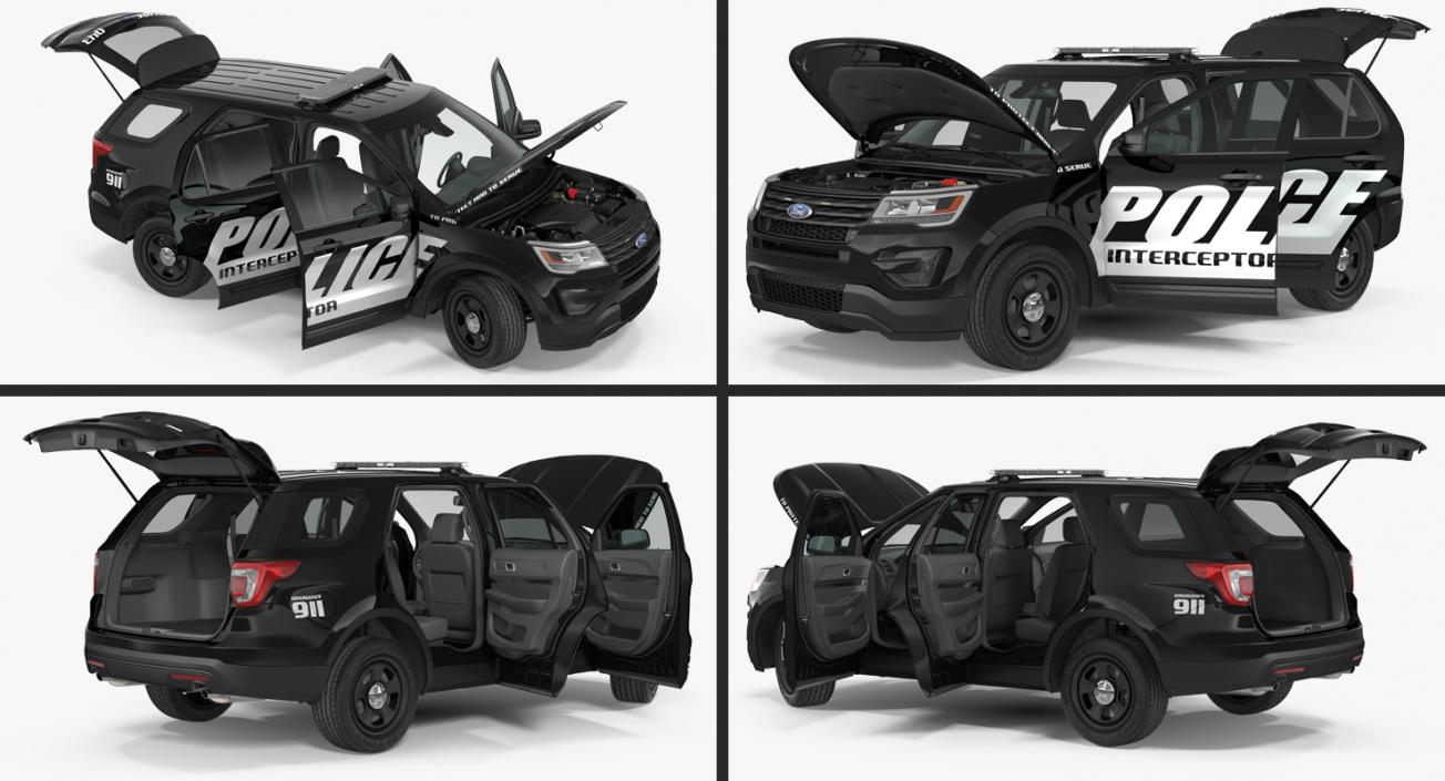 3D model Ford Police Interceptor Unit 2016 Rigged