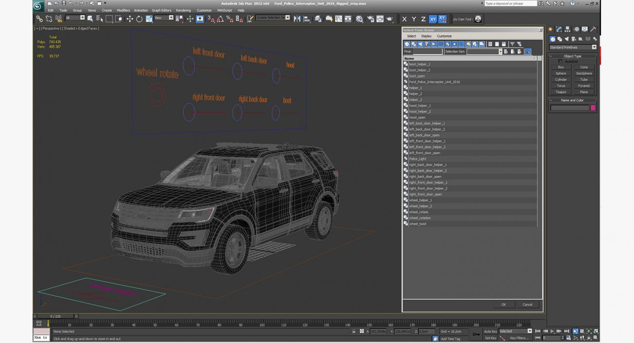 3D model Ford Police Interceptor Unit 2016 Rigged