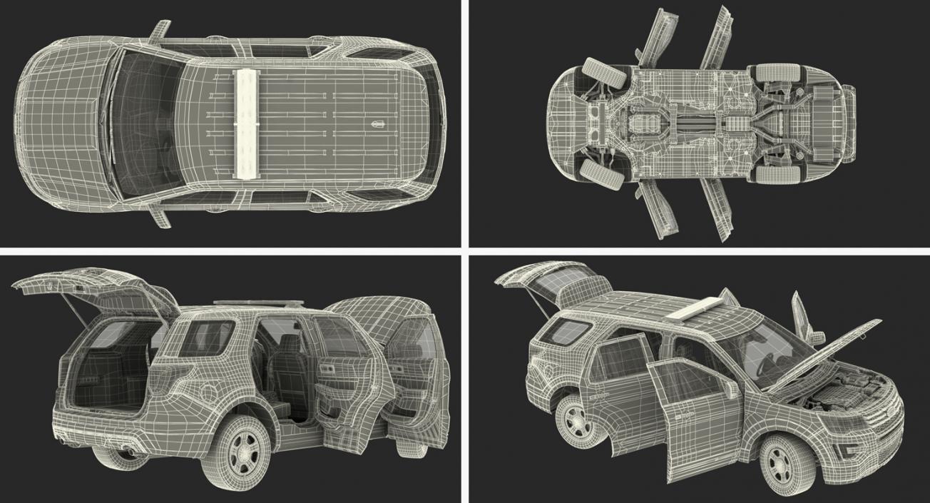3D model Ford Police Interceptor Unit 2016 Rigged